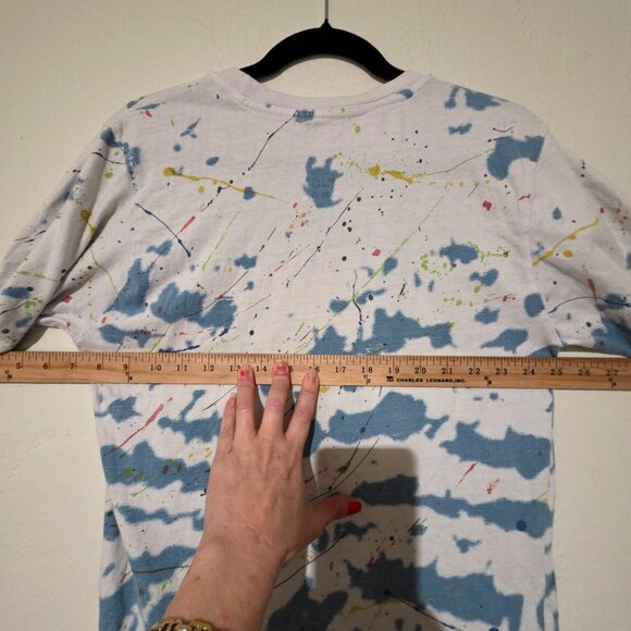 Spark Studio Mens Paint Splatter Shirt Small Streetwear Casual Graphic Tee 90s - Picture 6 of 6